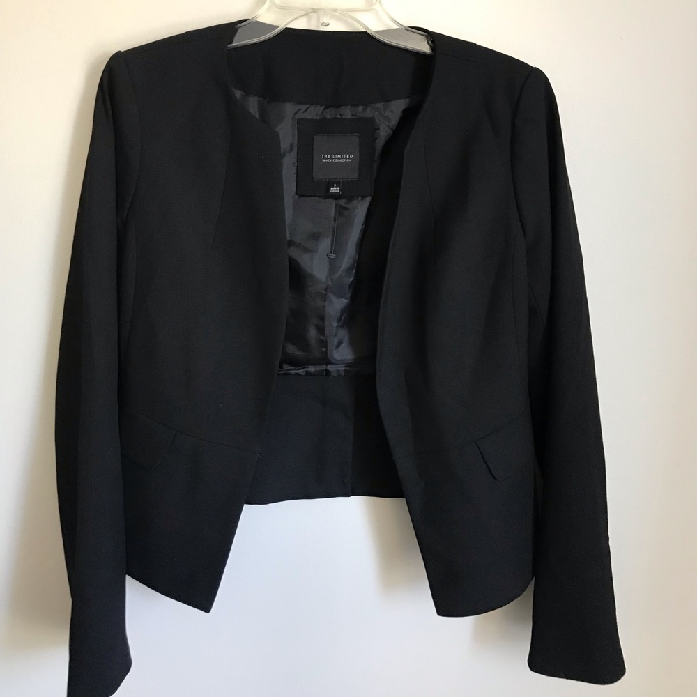 The limited black collection collarless blazer